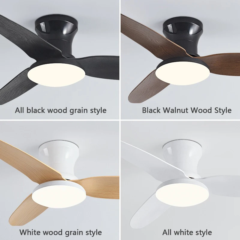Smart LED Ceiling fan light 3 leaves Low Floor Strong Wind Low noise 6-Speed Timed Remote Control APP Simple Household Fan Lamp