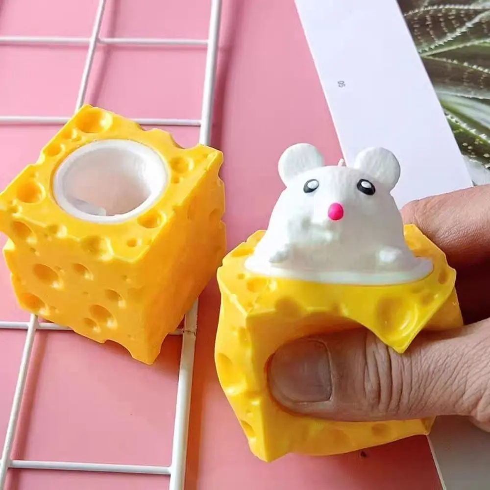 New PVC Cheese Mouse Decompression toy Stress Relief Squeeze Squeeze Toy Pop Up Funny Anti Stress Toy children 5
