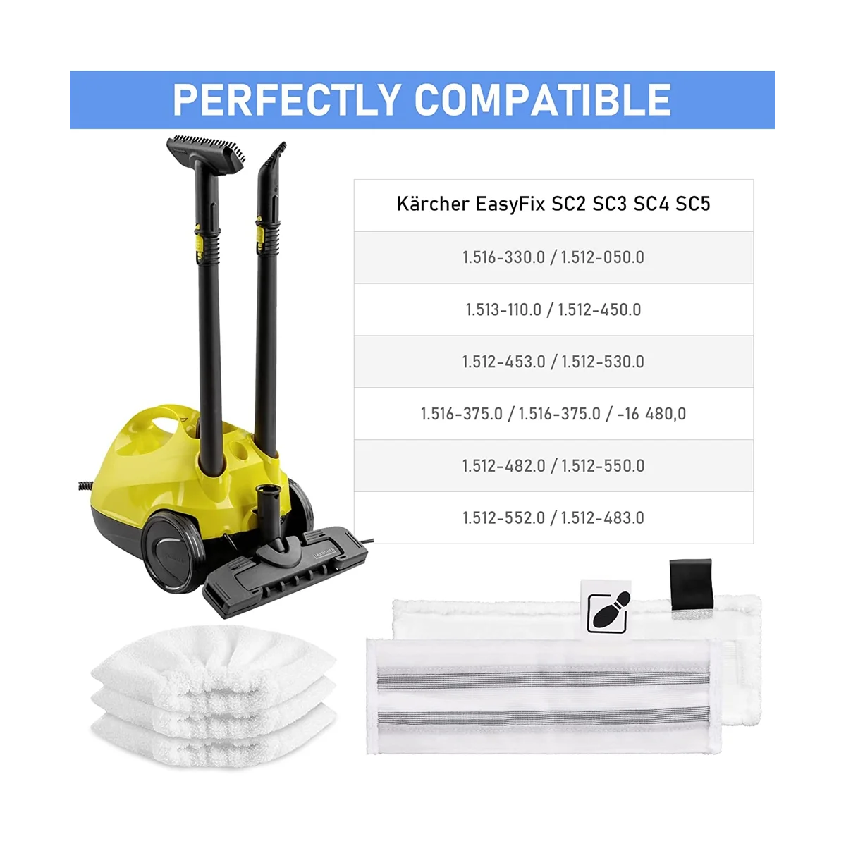 Set Di Tessuti In Microfibra Da 12 Pezzi, Accessorio Compatibile Per Karcher Steam Cleaner Easyfix Sc2 Sc3 Sc4 Sc5