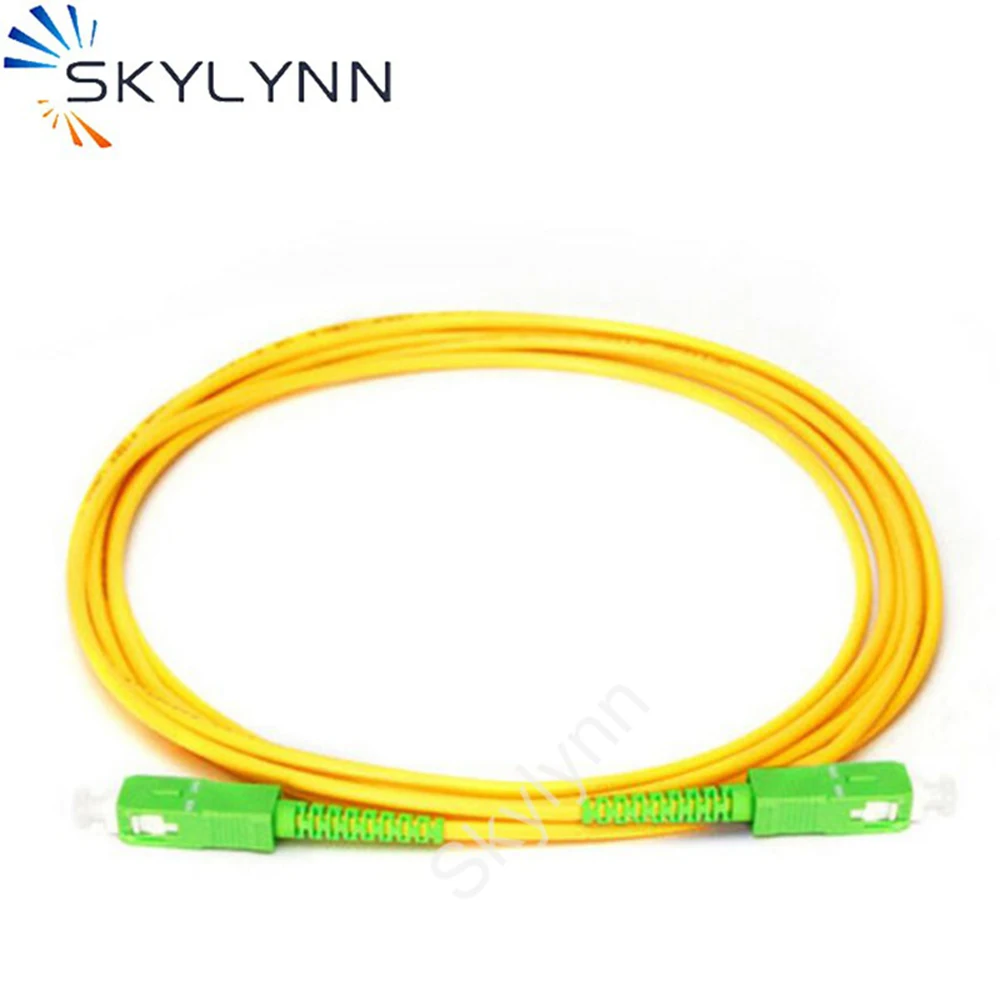 프로모션 광섬유 패치 코드, 노란색 LSZH 재킷 포함, SC, APC-SC, UPC SM, G652D, SX, 3.0mm 직경 케이블, 2 미터, 50 개
