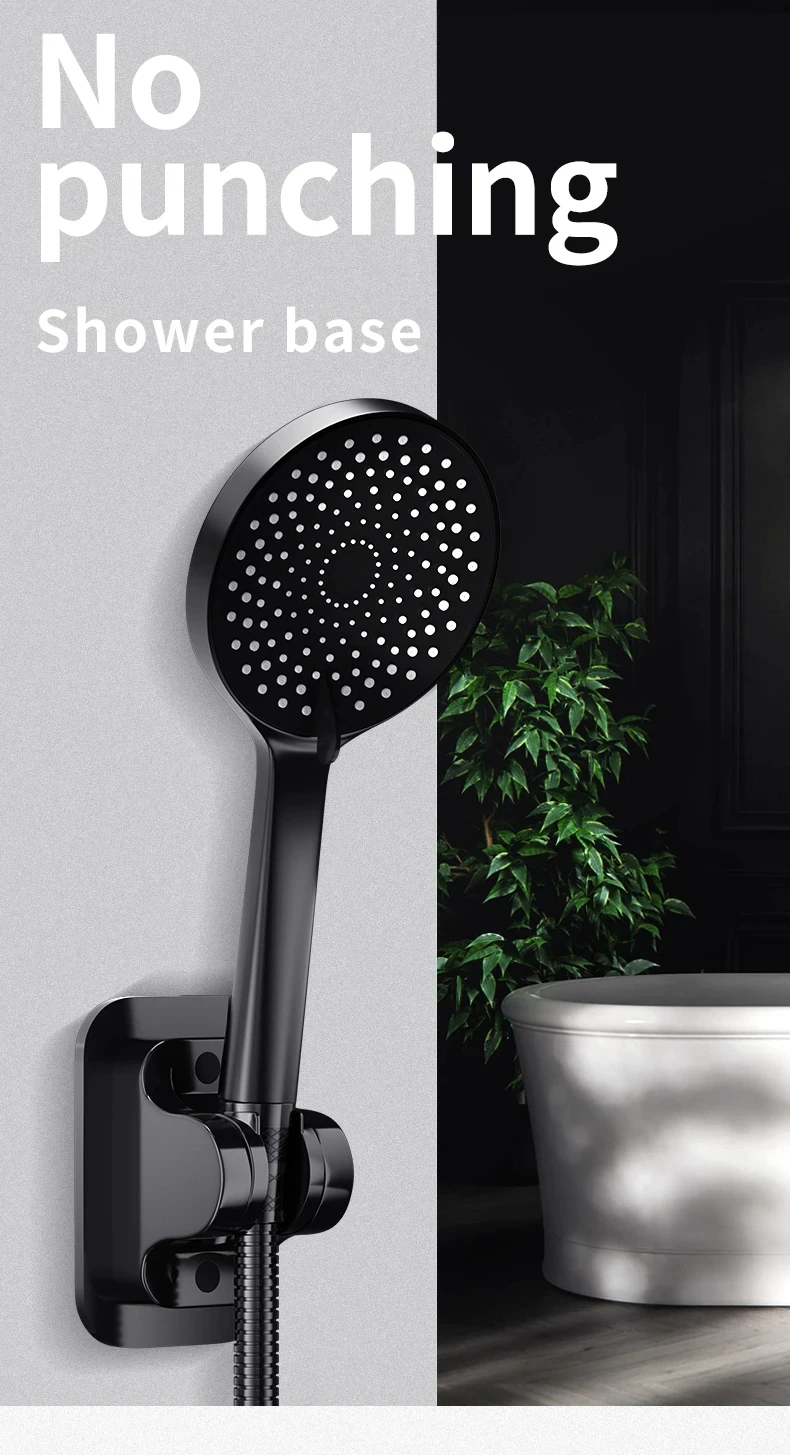 Shower bracket mounted on bathroom wall