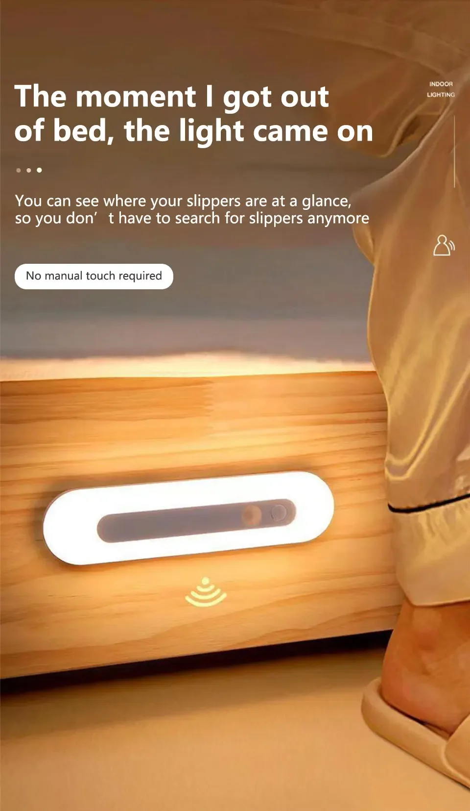 Description Picture 3 of item18CM LED Magnetic Induction Night Light 1200mAh Energy Saving Portable Lamp Brightness Adjustable White Simple Desktop Lamp