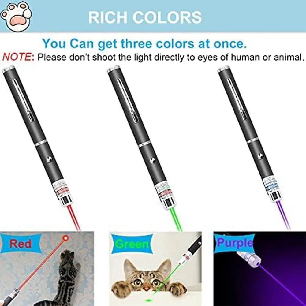 Laser Pointer Mini 2 in1 Cat Keychain Fun Pointer With battery Light Portable Laser pointer LED Training Torch Pet Cat Tickle Toy Flashlight