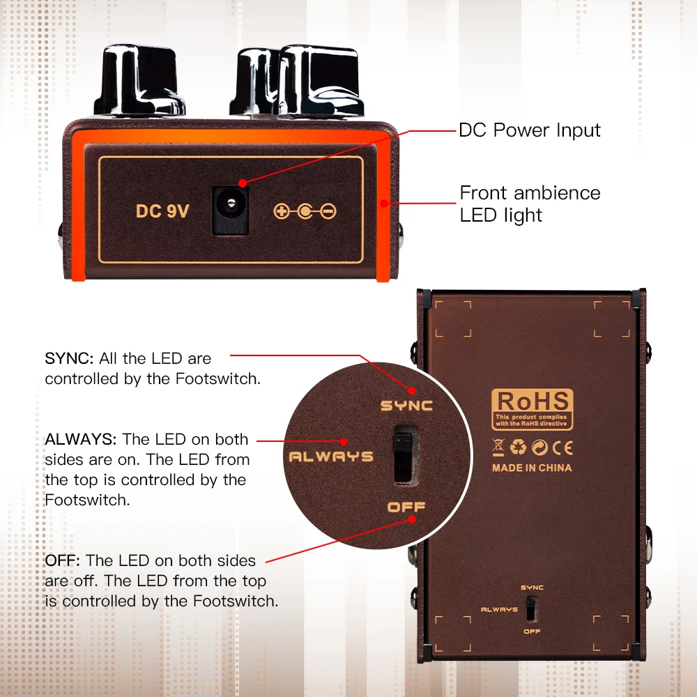 R-01 TAUREN High-Gain Overdrive Pedal Warm Transparent Overdrive Effects Guitar