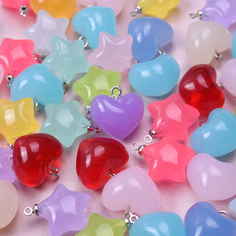 

10/30/50/100 шт., прозрачные подвески в форме сердца