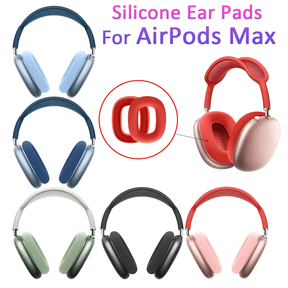 1 Pair Silicone Headphone Protective Earmuff Shockproof Anti-Scratch Ear Pads Cushion Replacement For AirPods Max