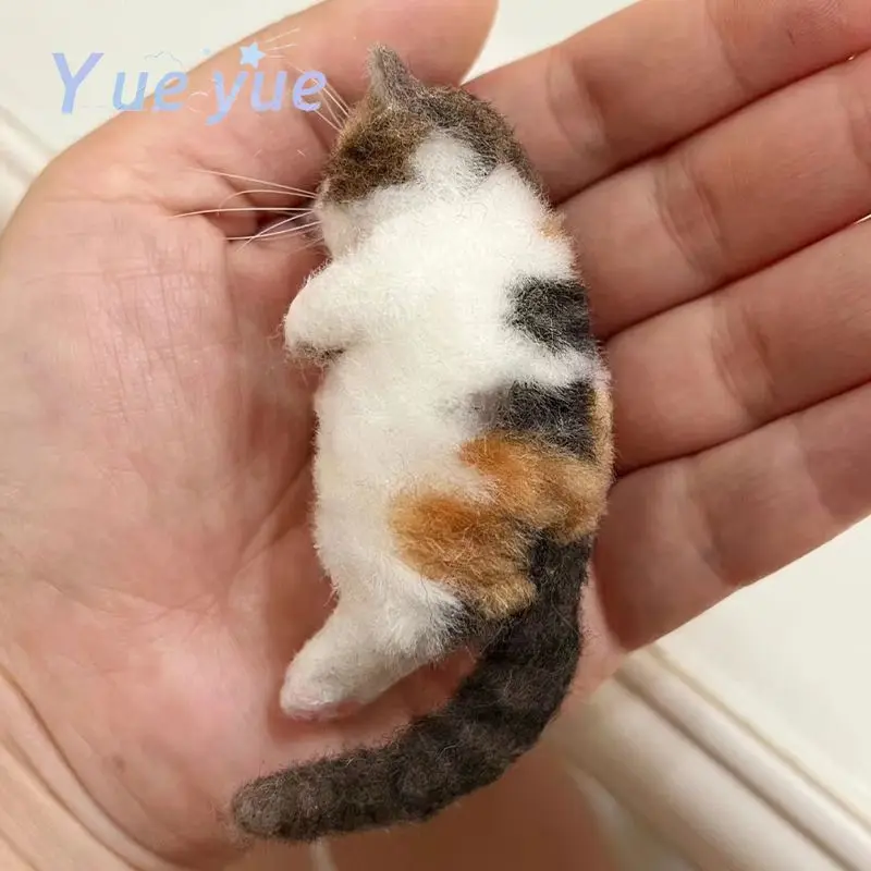 Non-Finished Cat Wool Needle Felting Kit Wool Felt Cat Handmade DIY Material Bag Beginner Friendly Simulated Animal Gift needle felting kit wool felting kit needle felting painting kit