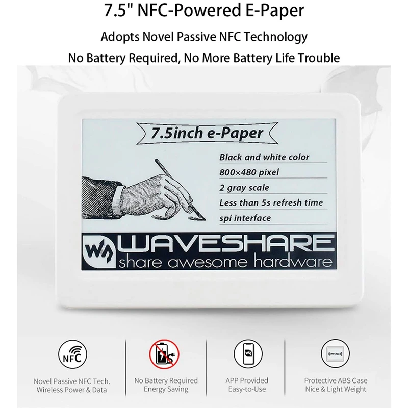 Waveshare NFC      ũ   ÷ ȭ ,  ȵ̵ IOS ۿ, 7.5 ġ, 800X480