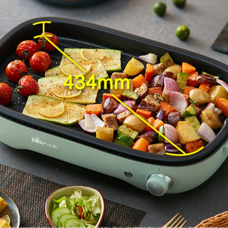 CalmDo 1400W 3 in 1 Electric Pan, Multi-functional Skillet Slow Cookers  Non-stick Coating Meats Seafood Steak Pancake Griddle