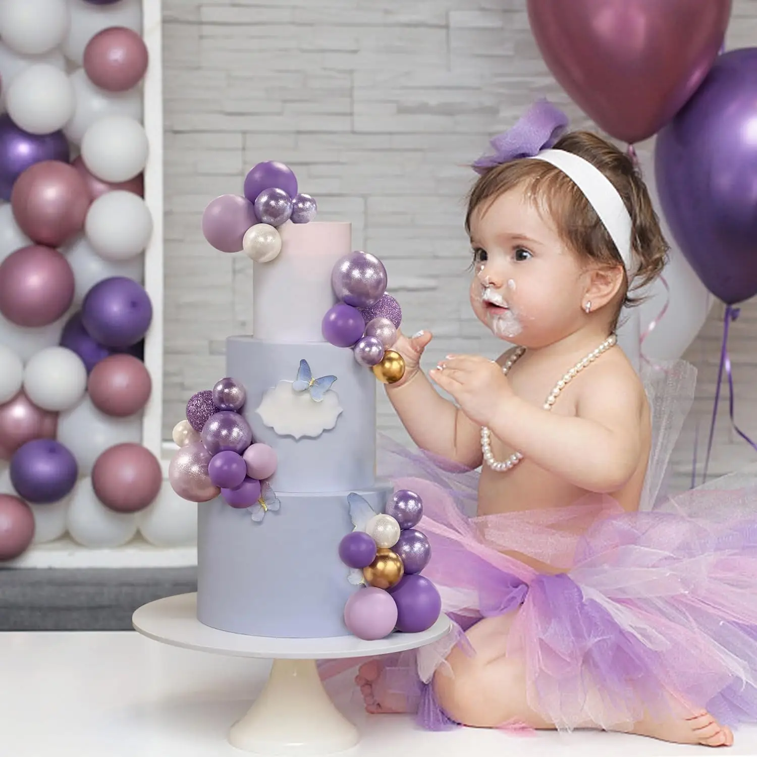 56 Stück Kugel-Kuchenaufsätze – bunte Perlen-Kuchendekorationen für Geburtstag, Hochzeit, Cupcakes, Ball, Partyzubehör, DIY-Dessert-Dekoration – Detail 10