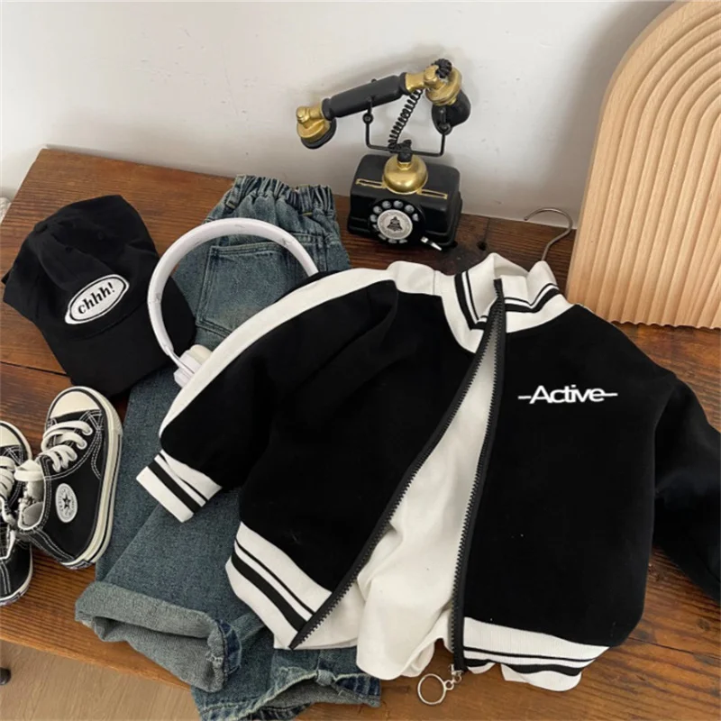 Baby Clothes Jackets Boys Girls Baseball Coat New Spring Autumn Childhood Suit Middle and Big Children Casual Fashion Outerwear