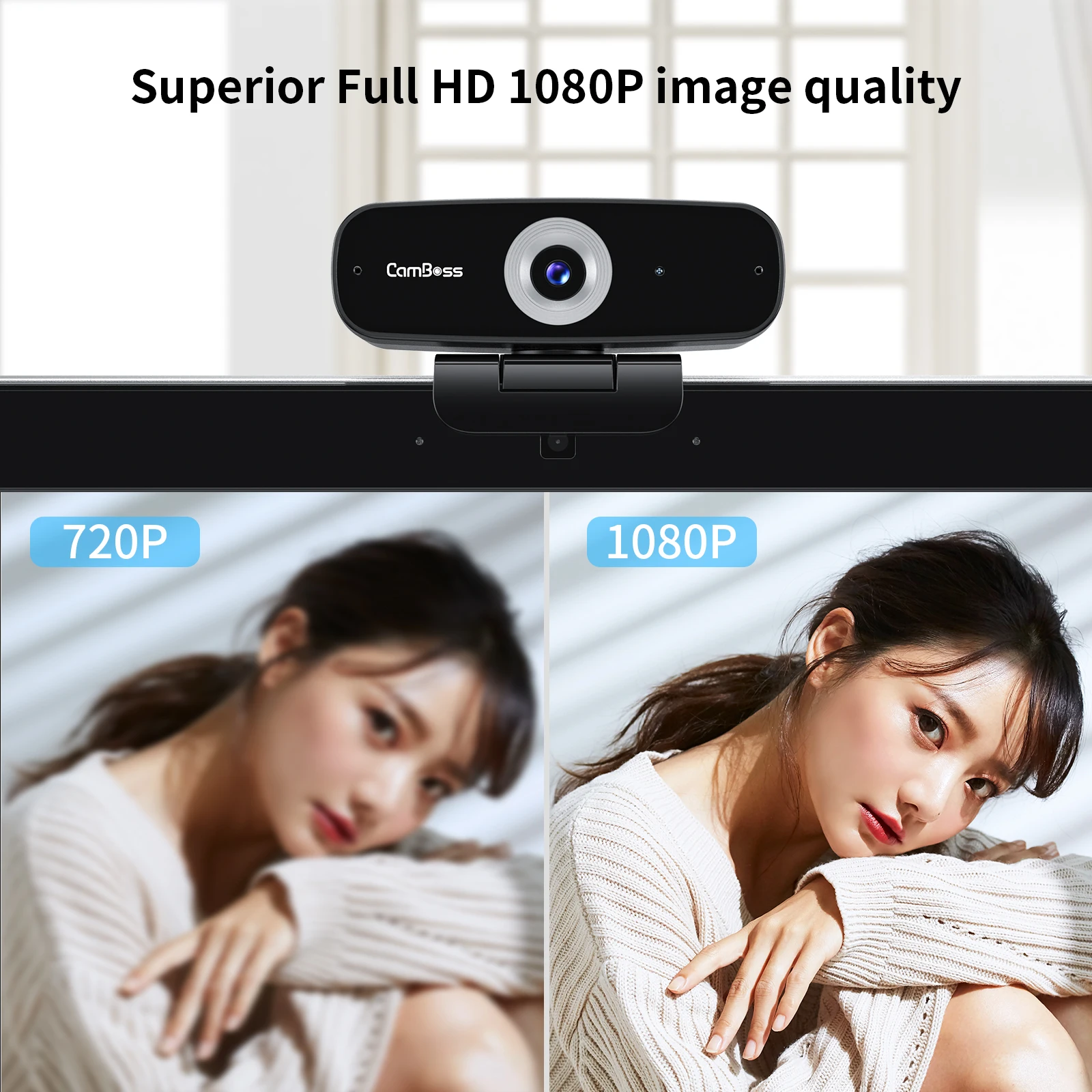 CAMBOSS C836 Webcam 1080p HD With Stereo Microphone Streaming Works With Skype Xbox Zoom FaceTime pc webcam pc web camera computer camera
