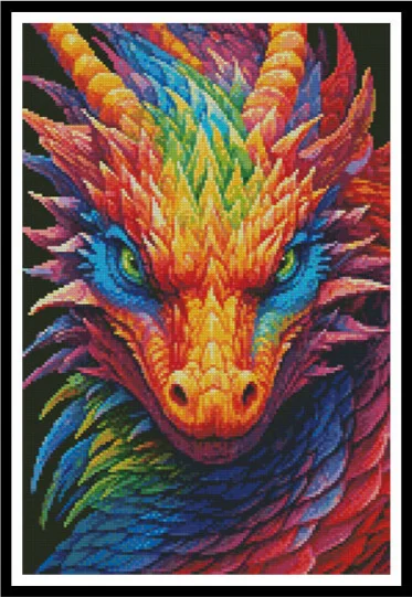 

Набор для вышивки крестом 21-rainbow dragon 34-46, Набор для вышивки крестиком, текстильная ткань Aida 14CT 14CT, декор для гостиной