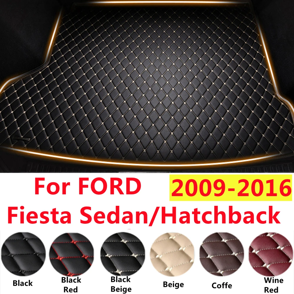 

SJ XPE Leather All Weather Custom Fit For FORD Fiesta 2009-10-2016 Car Trunk Mat AUTO Accessories Rear Cargo Liner Cover Carpet