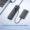 USB Hub 3.0 Multiprise USB High Speed Splitter 7 Port 5Gbps Hub Power Adapter with Switch Long Cable with Multiple Expander Hub 6