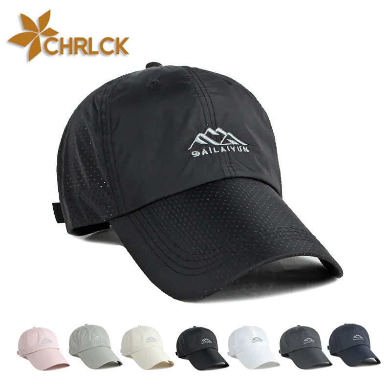 CHRLCK Spring Summer Women Men Outdoor Sport Cap Golf Fishing  Quick Drying Waterproof Baseball Caps Adjustable Sun_voghion.com