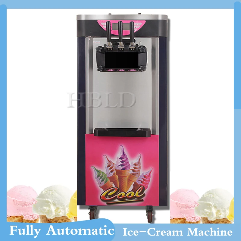

Commercial Highest Quality Three Flavors Soft Ice Cream Machine, High-Power Sweet Cone Sundae Machine