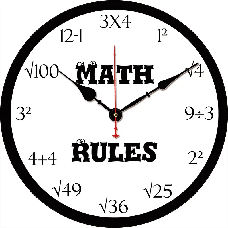 Mathematical Formulas Wall Clock Modern Design Color:20-1302;Sheet Size:10inch(25CM)