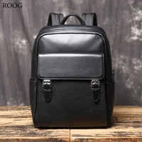 New Genuine Leather Backpack, Men's Large-Capacity Top-Layer Cowhide Wheeled Travel Backpack 1