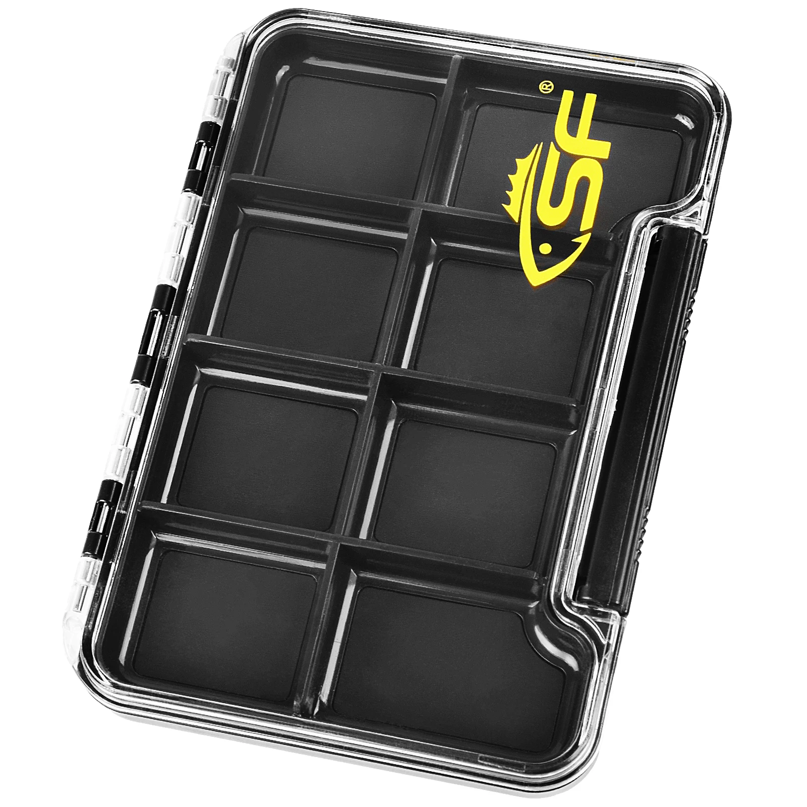 

SF Fly Fishing Box Waterproof Clear Lid Slim Storage Case Multi Magnetic 8/12 Compartments for Fly Hooks Nymph Dry Fly