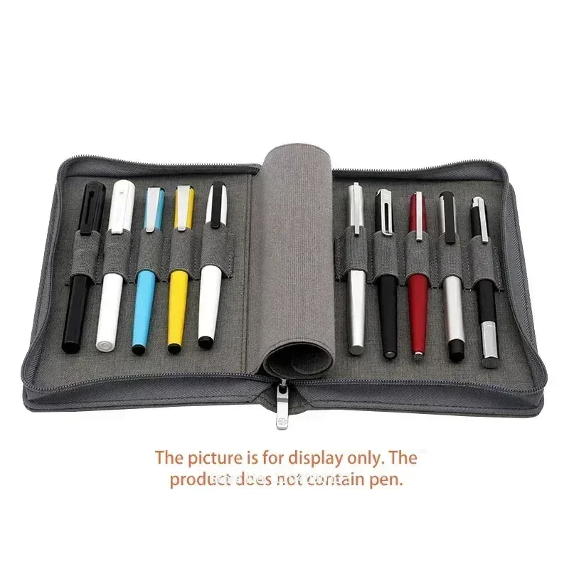 KACO ALIO Pen Storage Bag Portable Zipper Pencil Bag Pen Case Waterproof Canvas Black Grey for 10 20 Pens
