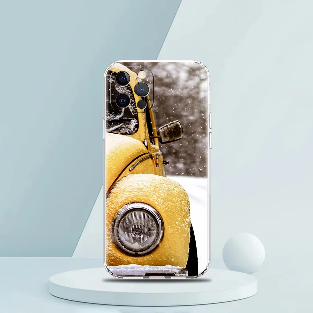 Timeless Vintage Luxury Car-Themed Silicone Phone Case - Clear Cover