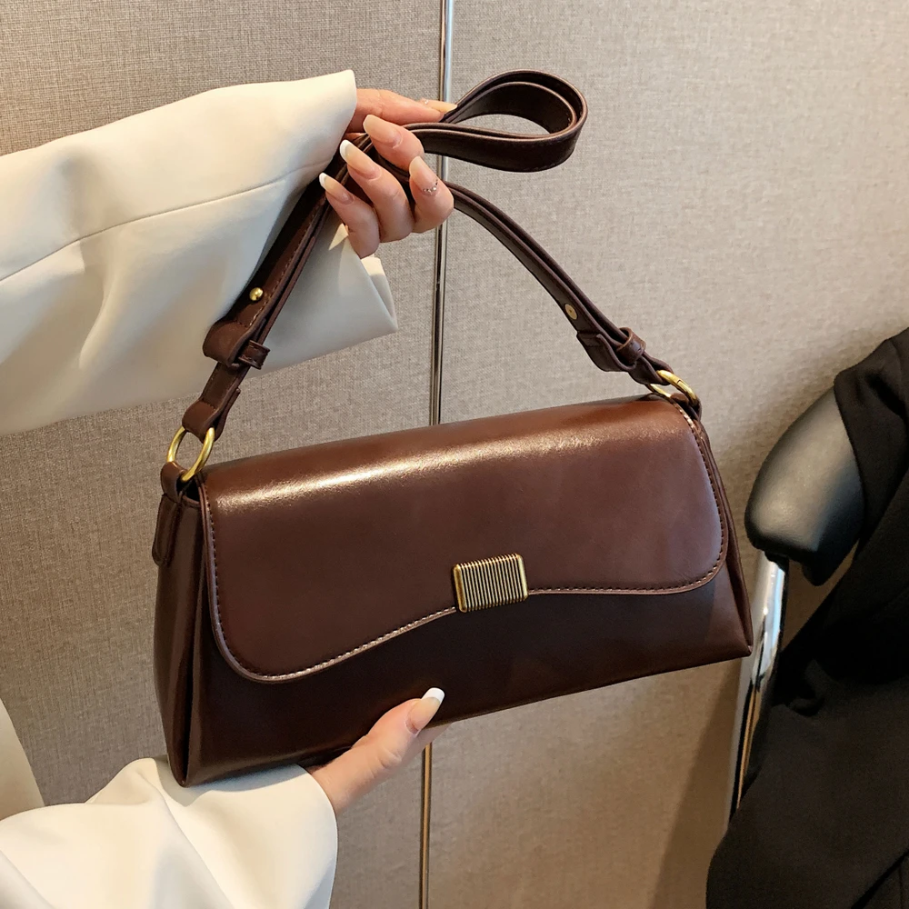 NewWomenPULeatherRetroShoulderBagsStylishSimplicityHandbags