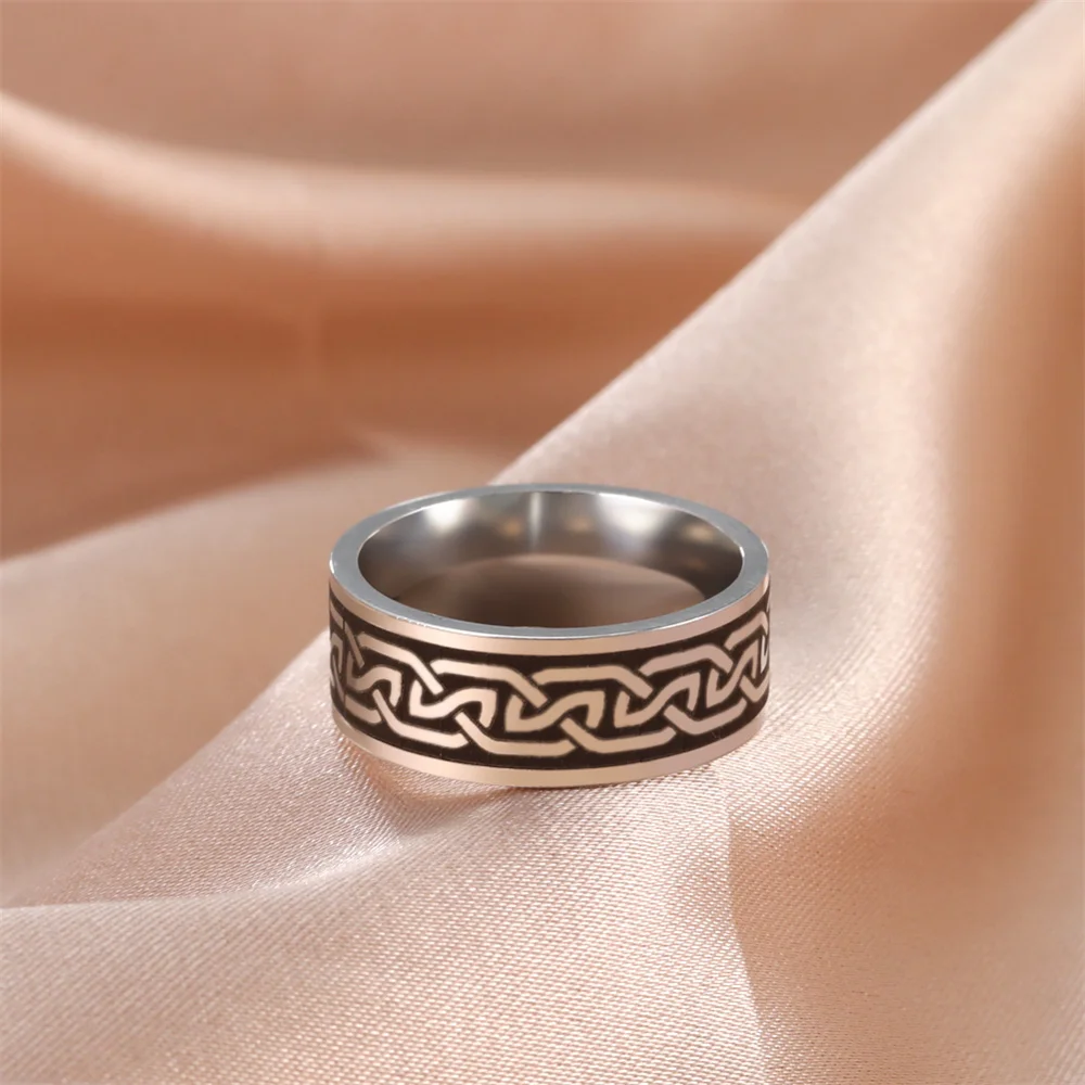 Edelstahl Herren Glücksbaum Ring Vintage Celtics Knoten Ringe für Frauen Wikinger Hexenknoten Amulett Schmuck Punk Wicca Bijou – Detail 6