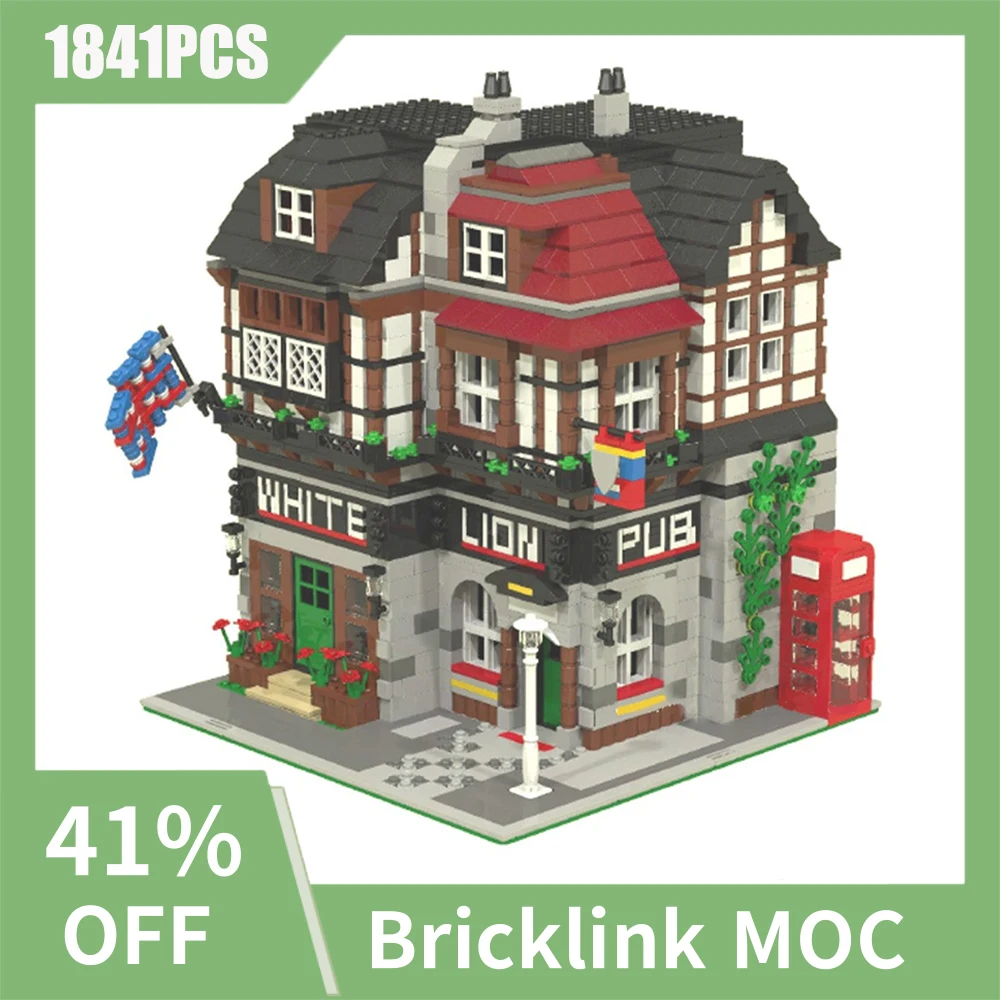 

1841PCS City Hot Selling Street View Moc Modular The White Lion English pub building DIY creative ideas Toy birthday Gift Blocks