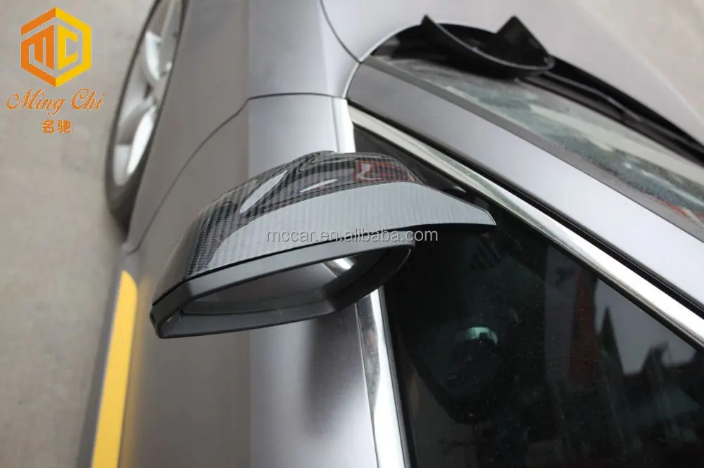 탄소 섬유 자동차 백미러 경적 스타일, 밝은 블랙 백미러 커버, A3 S3 용