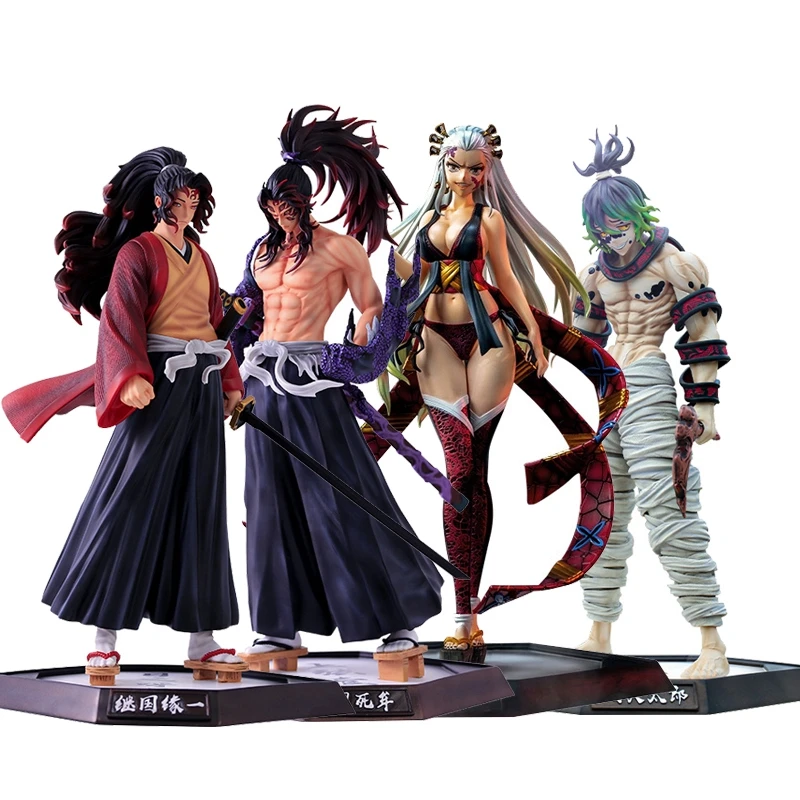 

30cm Kimetsu no Yaiba Uzui Tengen Anime Figure Demon Slayer Douma/Gyuutarou/Daki/Sabito Action Figure Akaza/Sanemi Figurine Toys