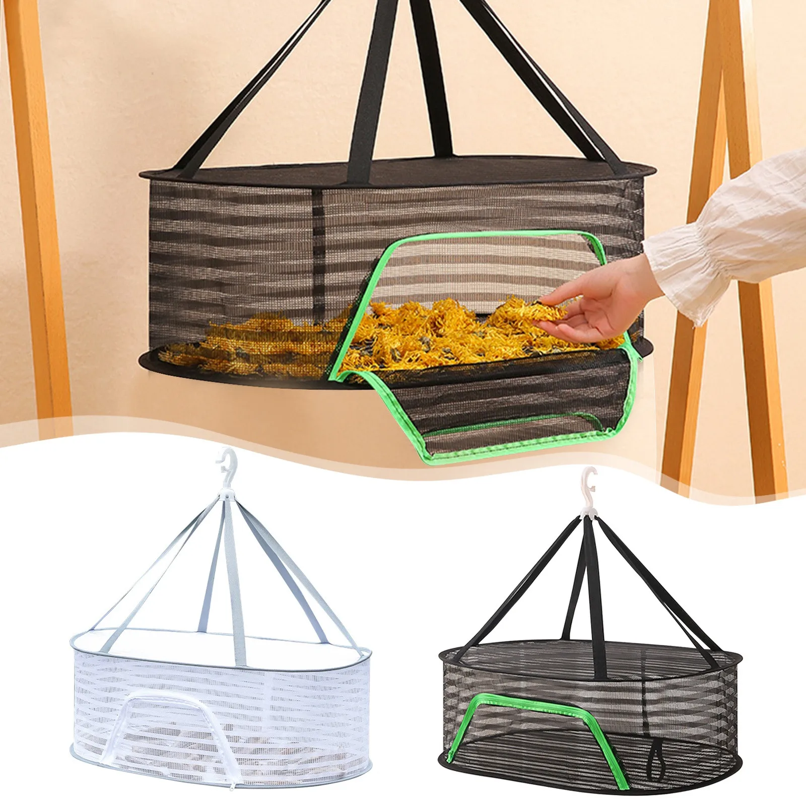 1layer Drying Net Breathable Quick Drying Hanging Mesh Holder Anti-mosquito Drying Foods Fish Net For Socks Underwear Drying Net 6