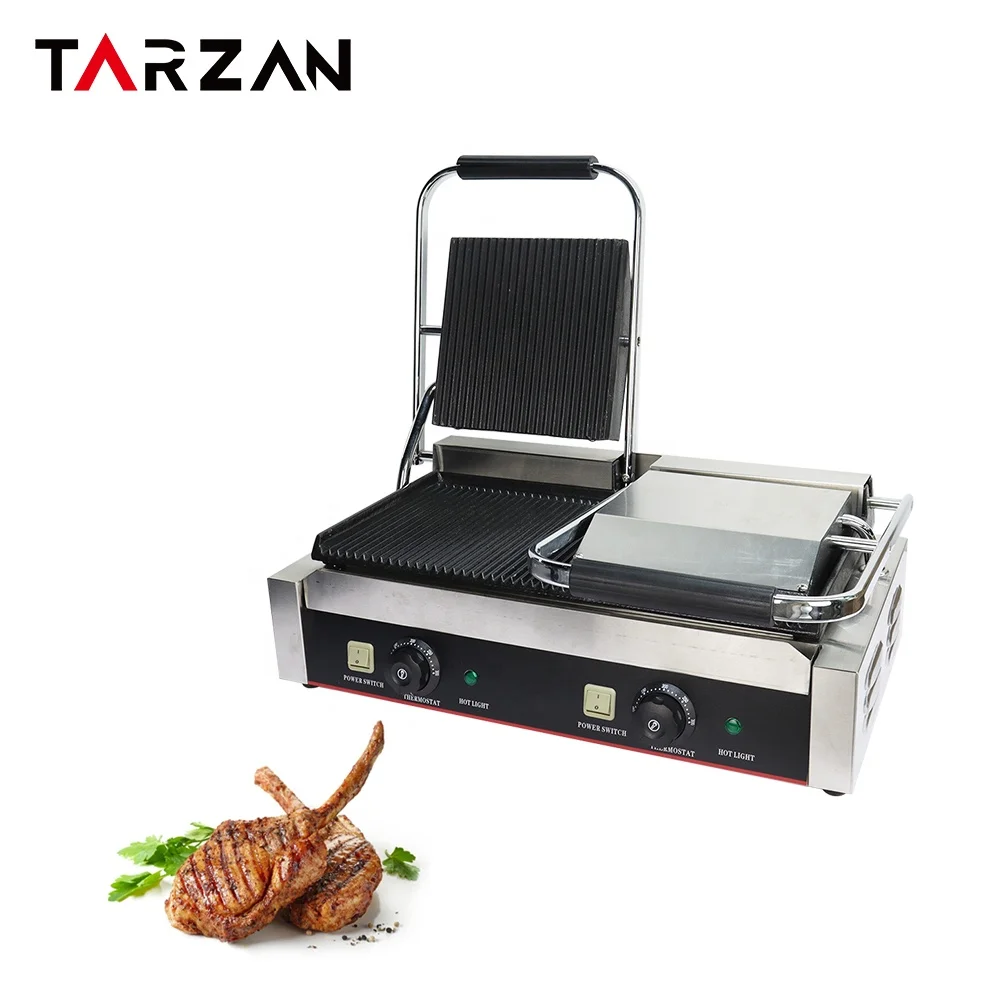 Hot selling cheap price Cast Iron/Electric Sandwich Maker Panini Press Grill Double Plate Food Machinery  Grill Press Grill 4