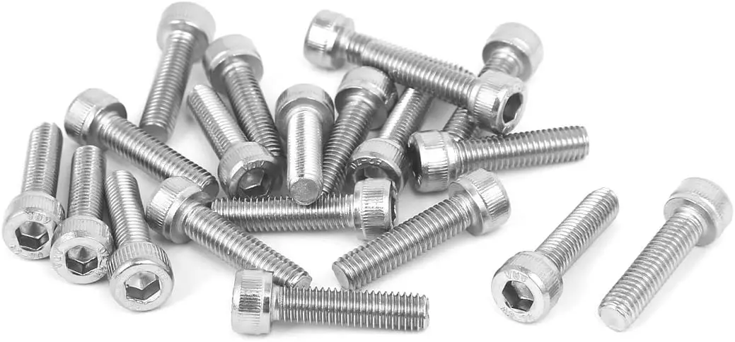 

M5x20mm Thread 304 Stainless Steel Hex Socket Head Cap Screw Bolt DIN912 20pcs
