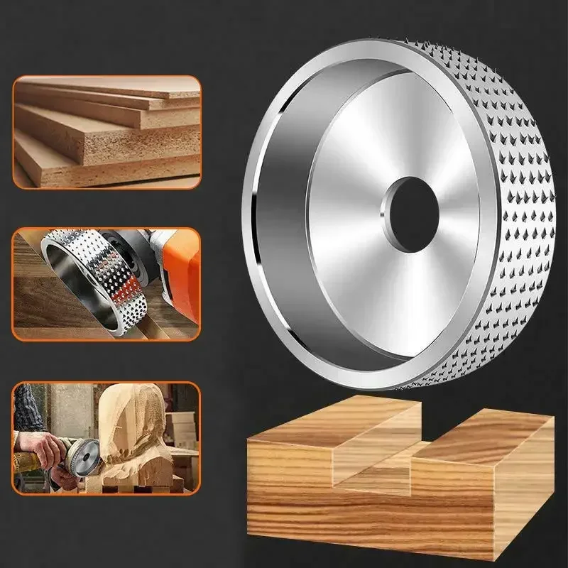 Round Wood Angle Grinding & Polishing Wheel - Tungsten Carbide Abrasive Rotary Disc