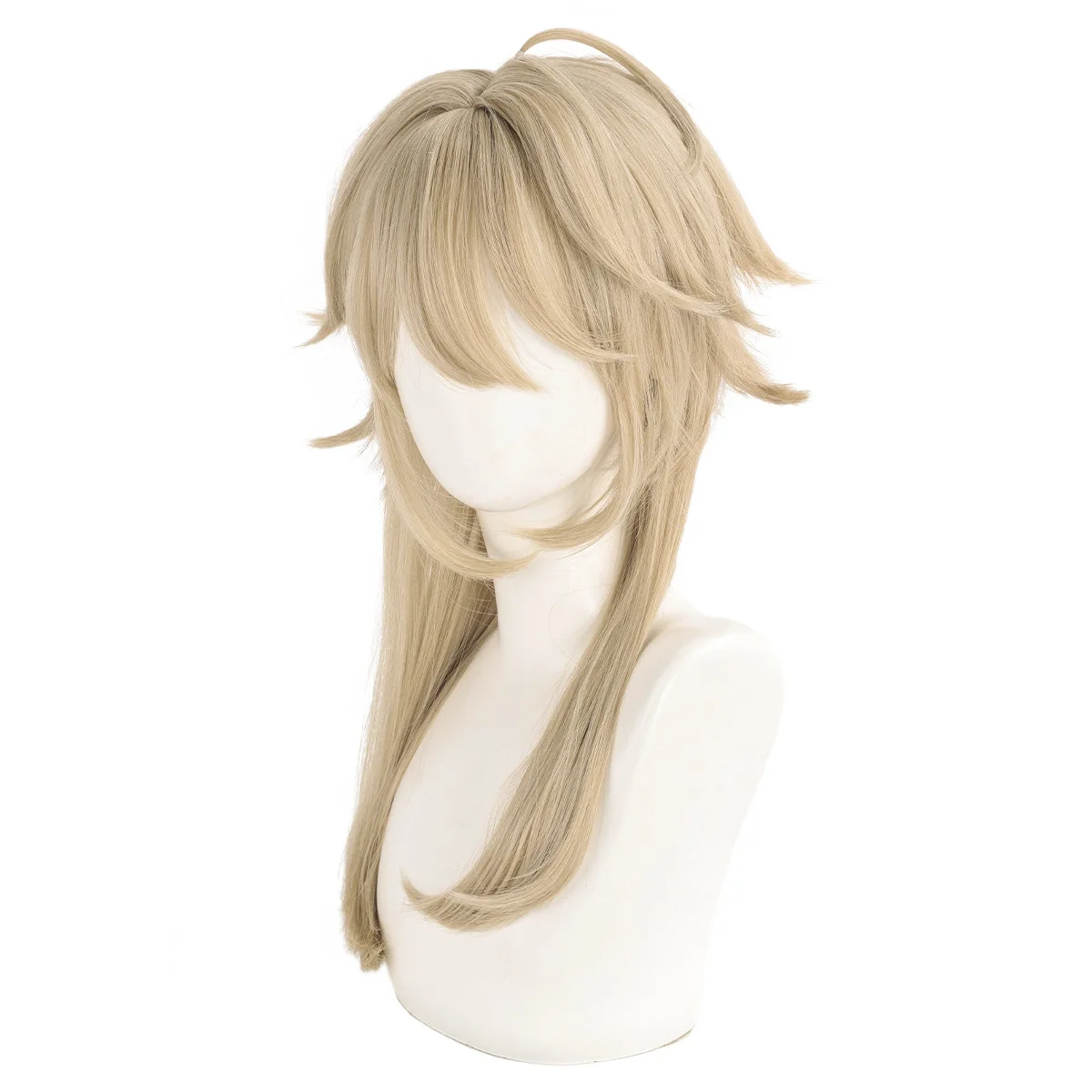 Parrucca sintetica lunga bionda per cosplay Fibra resistente al calore Capelli a strati Anime Costume Party Halloween Uso quotidiano Commercio all'ingrosso - immagine 3