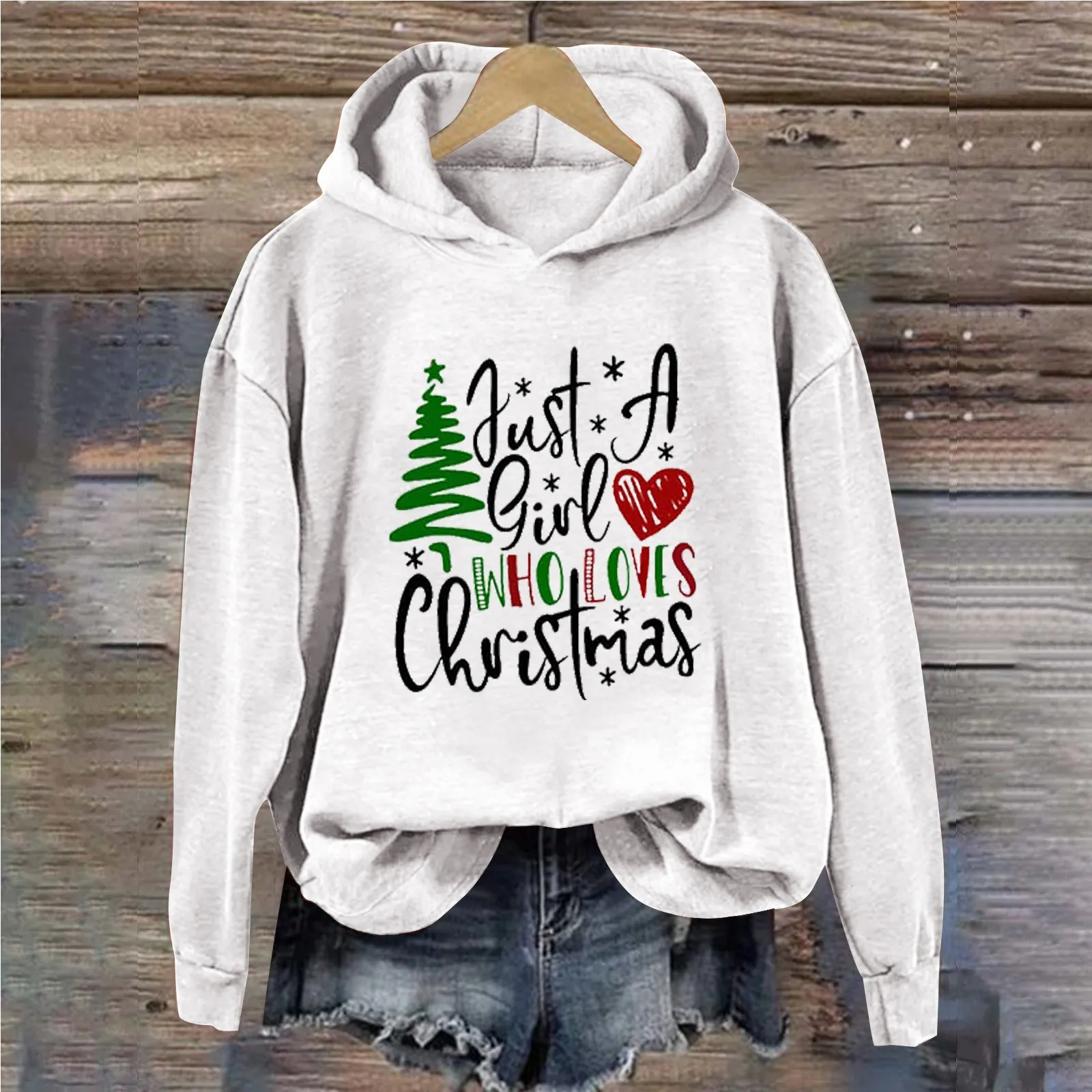 

Christmas Print Sweatshirt Women's Printed Casual Cute Long Sleeve Tops Shirts Women Womens Harajuku Tops Casual Hooded 2023