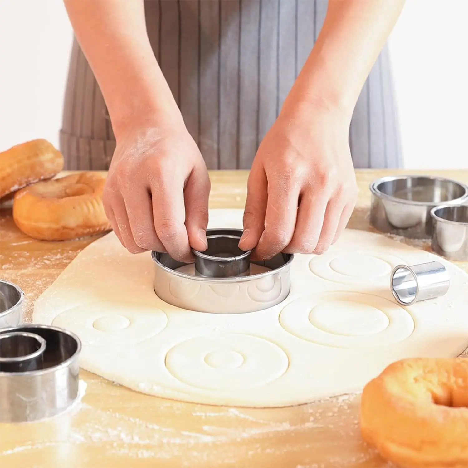 Cookie Cutter Cookie Mould Baking Mold 11/12pcs Round Stainless Steel Set Suitable For Cakes Mousse Donuts Fondant Cookie Ring
