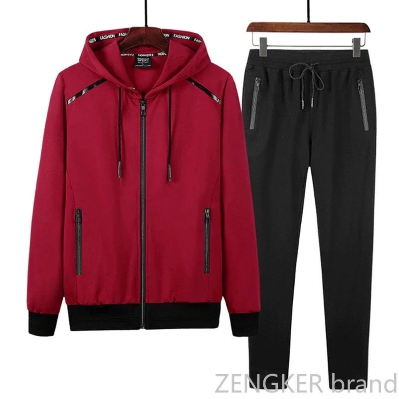 Sports Suit Sports Set Tracksuit Set Outdoor Suit Set Spring Autumn Sports Suit Plus size men track suit Trade Sportswear Men's Running sweatsuit Sets 9XL 8XL 7XL jogger men big size