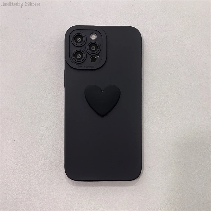 Mobilskal i flytande silikon med glitterhjärta för iphone_voghion.com