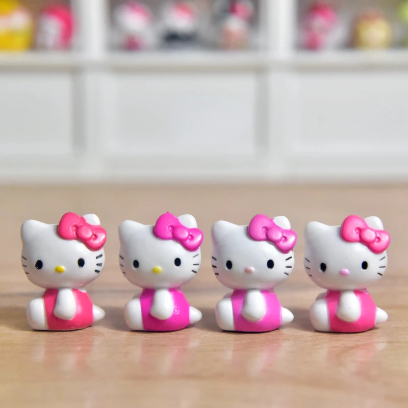

Kittes Cute A Cat with A Bow Cartoon Seated Styles Doll Model Anime Peripherals Ornaments Toys