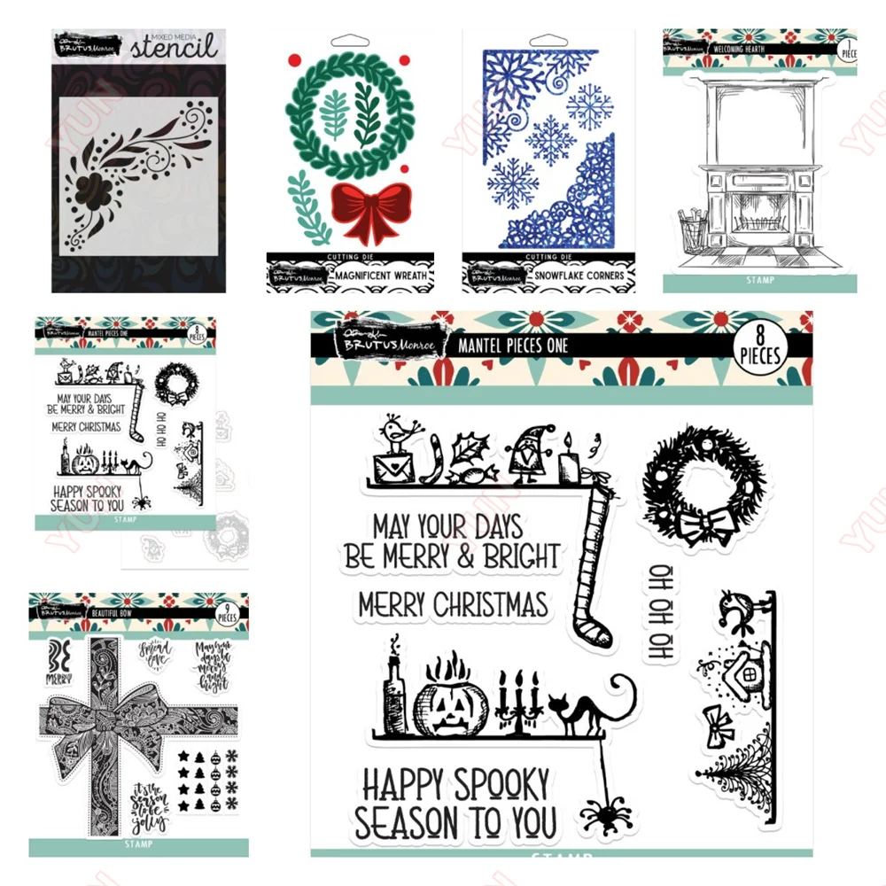 

Beautiful Bow Scandinavian Holiday Magnificent Wreath Metal Cutting Dies and Stamps Stencil DIY Scrapbooking Paper Handmade