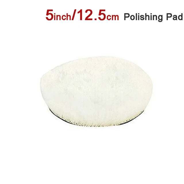 2-Pack 5-Inch Pure Wool Polishing Pads For Car Buffer & Polisher - Hook & Loop, Washable, 2-Year Warranty