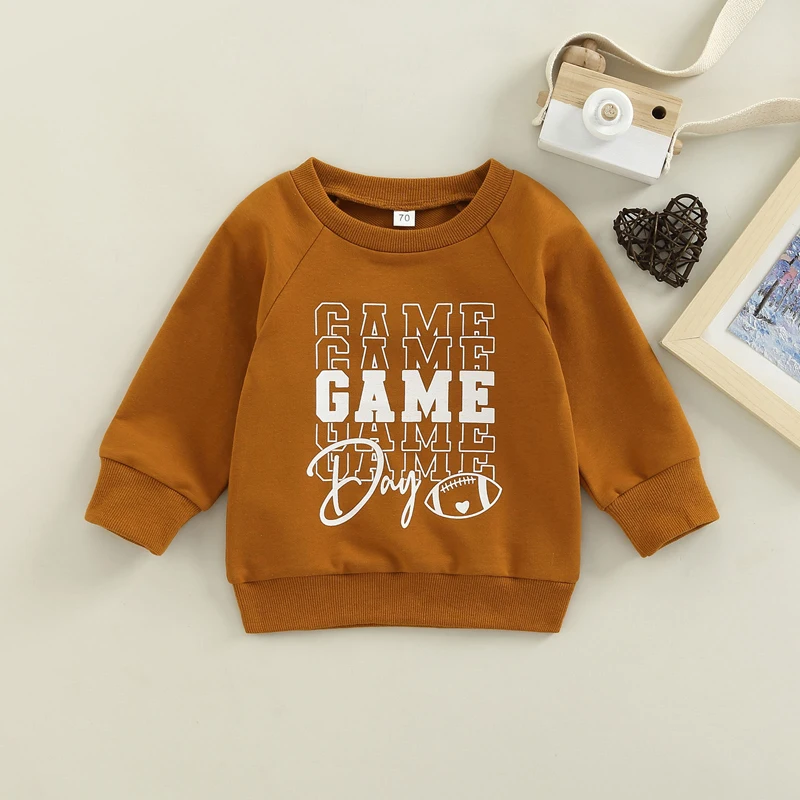 FOCUSNORM 0-3Y Autumn Causal Baby Boy Girls Sweatshirt T Shirts 4 Style Letter Printing Long Sleeve Pullover Outwear