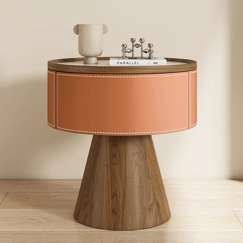 Round Design Bedside Tables With Drawers Premium Aesthetic Bedside Table Modern Luxury Mesitas De Noche Bedroom Furniture 4