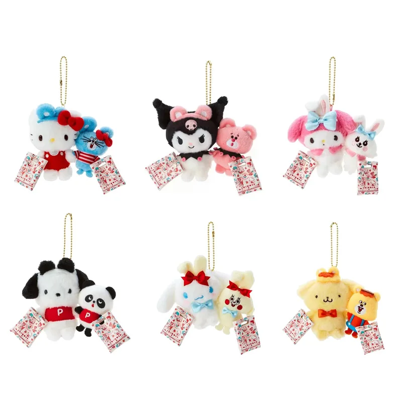 

Sanrio, Hello Kitty Cinnamoroll плюшевые игрушки Kawaii Kuromi My кукла Мелоди сумка Подвеска Pom Purin брелок подарок на день рождения подруге