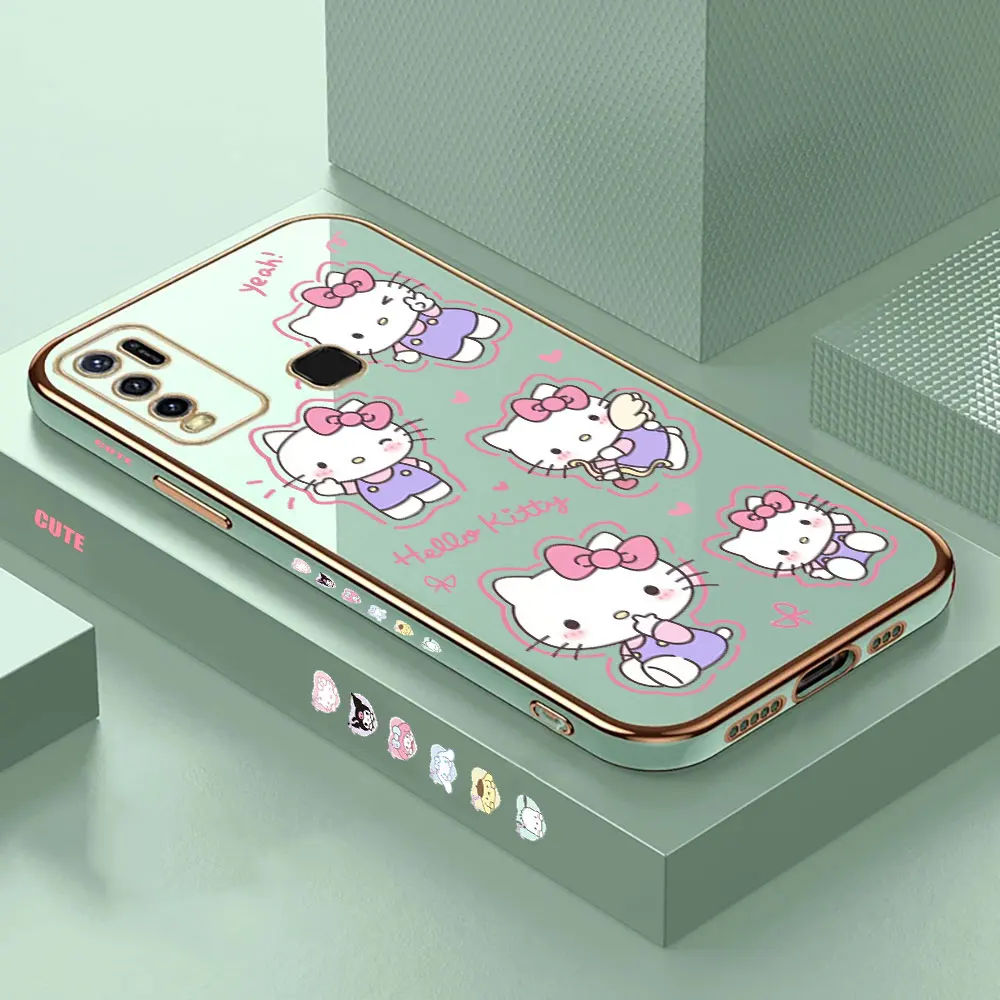thumbnail image 1 of Funda enchapada de Hello Kitty de dibujos animados para Motorola Moto G60, G53, G52, G50, G40, G30, G22, G10, G9, G8, E20, E7, E7I, Power Plus Play Cover, 1 of 5
