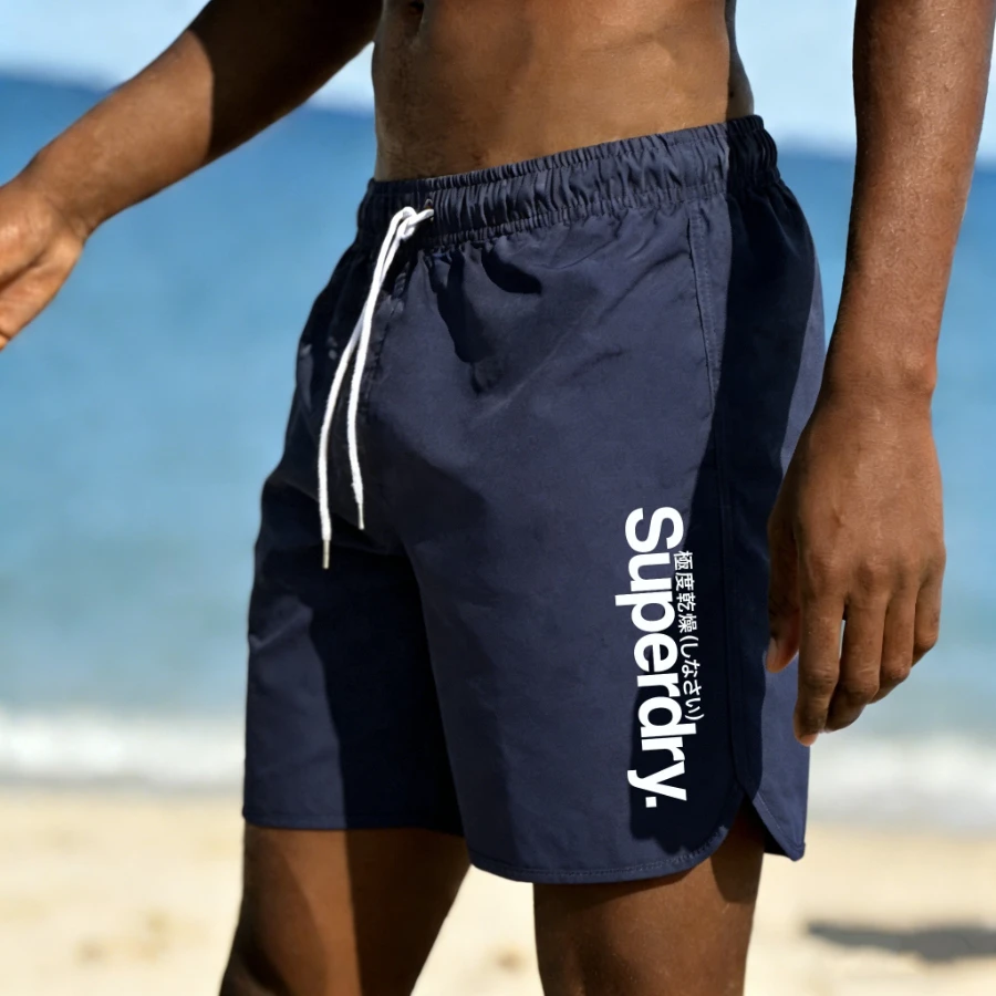 Summer New Printed Men's Beach Shorts Quick drying Breathable Loose Beach Vacation Swimming Shorts
