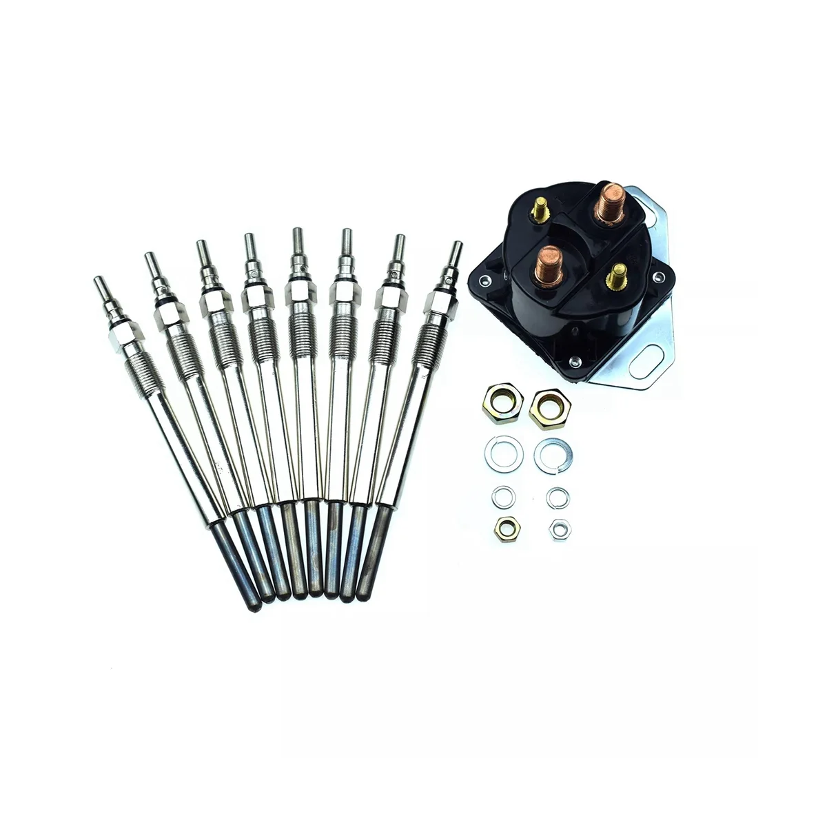 

For Ford E F Series 7.3L Power Stroke Diesel Pickup Relay Solenoid & Glow Plugs F4TZ12A342BA F81Z-12B533-AC