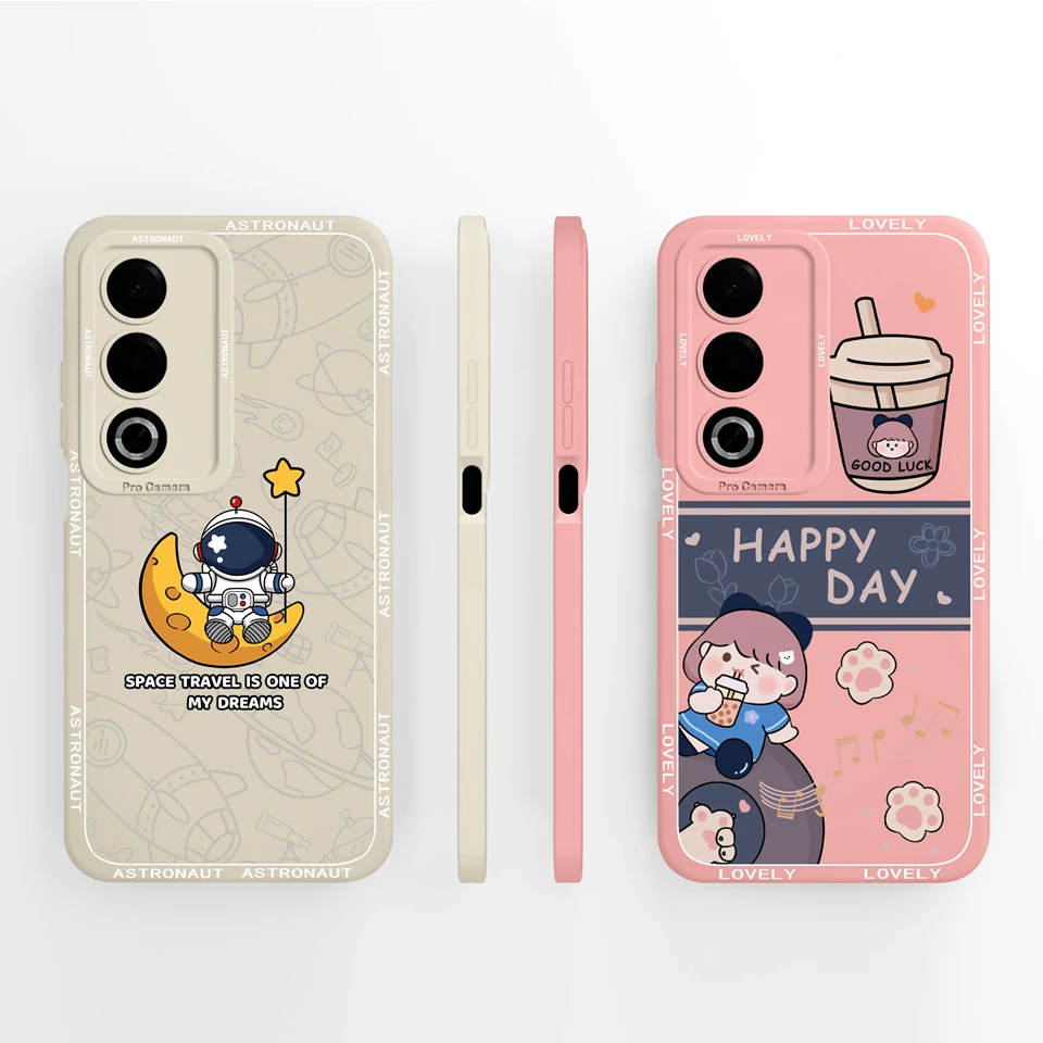 Cartoon Astronaut Girl Antifouling Luxury Protective Phone Case